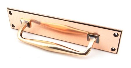 Polished Bronze 300mm Art Deco Pull Handle on Backplate | 45383 - Image 3