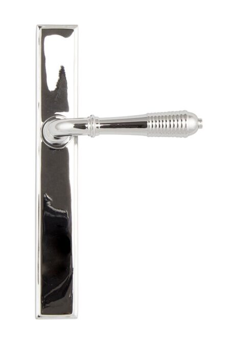 Polished Chrome Reeded Slimline Lever Latch Set | 45426 - Image 3