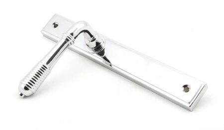 Polished Chrome Reeded Slimline Lever Latch Set | 45426 - Image 4