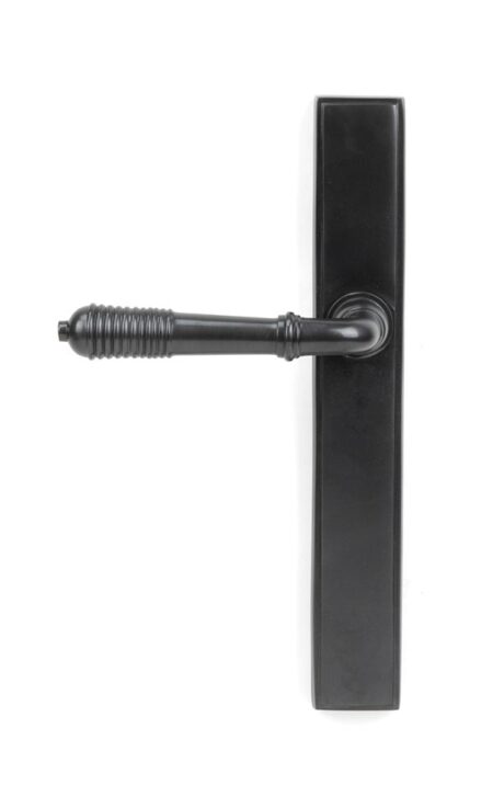 Aged Bronze Reeded Slimline Lever Latch Set | 45427 - Image 3