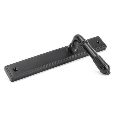 Aged Bronze Reeded Slimline Lever Latch Set | 45427 - Image 4