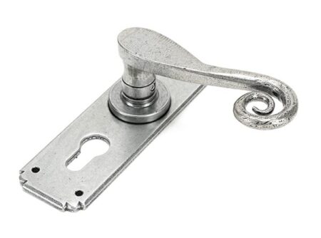 Pewter Monkeytail Lever Euro Lock Set | 45592 - Image 4