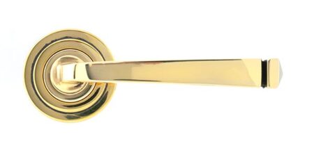 Aged Brass Avon Round Lever on Rose Set (Art Deco) | 45612 - Image 3
