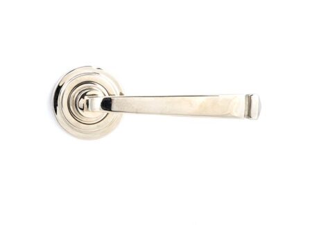 Polished Nickel Avon Round Lever on Rose Set (Art Deco) | 45620 - Image 3