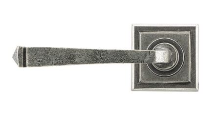 Pewter Avon Round Lever on Rose Set (Square) | 45634 - Image 3