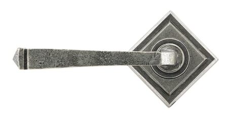 Pewter Avon Round Lever on Rose Set (Square) | 45634 - Image 4