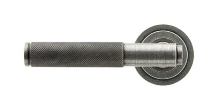 From the Anvil Pewter Brompton Lever on Rose Set (Art Deco) - Pewter Patina - Image 3