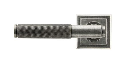 From the Anvil Pewter Brompton Lever on Rose Set (Square) - Pewter Patina - Image 3
