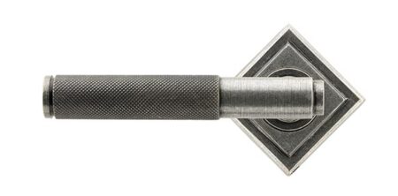 From the Anvil Pewter Brompton Lever on Rose Set (Square) - Pewter Patina - Image 4