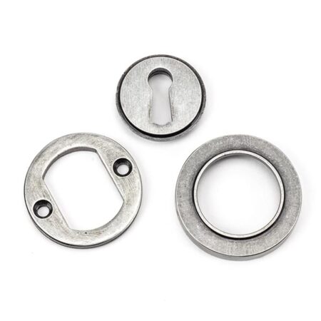 From the Anvil Pewter Round Escutcheon (Plain) - Pewter Patina - Image 4