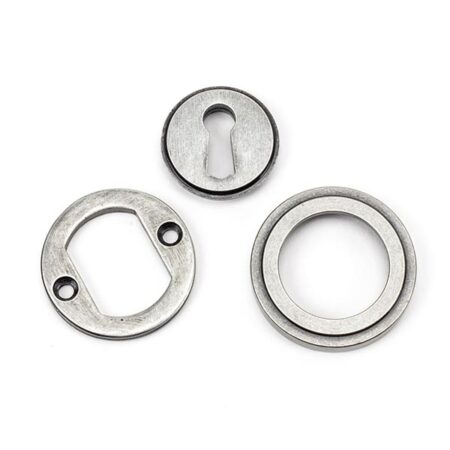 From the Anvil Pewter Round Escutcheon (Art Deco) - Pewter Patina - Image 4