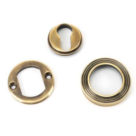 From the Anvil Aged Brass Round Euro Escutcheon (Beehive) - Image 4