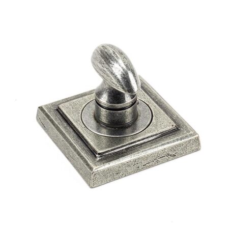 From the Anvil Pewter Round Thumbturn Set (Square) - Pewter Patina - Image 3