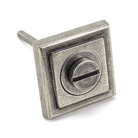 From the Anvil Pewter Round Thumbturn Set (Square) - Pewter Patina - Image 4