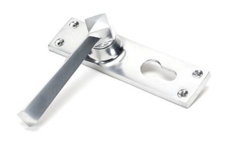 From the Anvil Satin Chrome Straight Lever Euro Lock Set - Image 3
