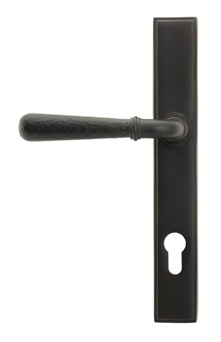 From the Anvil Aged Bronze Hammered Newbury Slimline Espag. Lock Set - Image 3