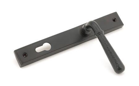 From the Anvil Aged Bronze Hammered Newbury Slimline Espag. Lock Set - Image 4