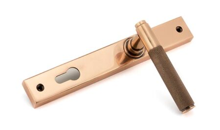 From the Anvil Polished Bronze Brompton Slimline Lever Espag. Lock Set - Image 4