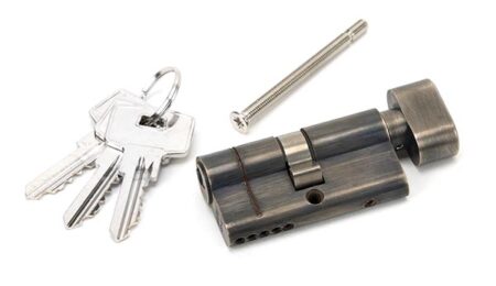 From the Anvil Pewter 30/30 5pin Euro Cylinder/Thumbturn - Pewter Patina - Image 3