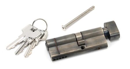 From the Anvil Pewter 35T/45 5pin Euro Cylinder/Thumbturn - Pewter Patina - Image 3