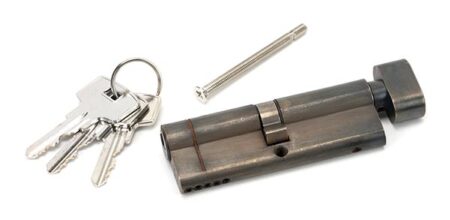 From the Anvil Pewter 45/45 5pin Euro Cylinder/Thumbturn - Pewter Patina - Image 3