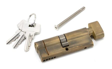 Aged Brass 40/40 5pin Euro Cylinder/Thumbturn KA | 45875 - Image 3
