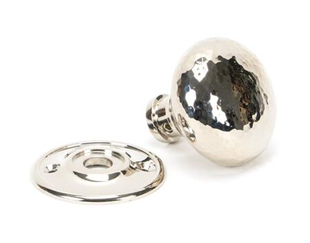 From the Anvil Polished Nickel Hammered Mushroom Mortice/Rim Knob Set - Image 3