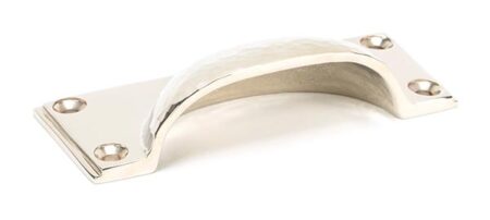 From the Anvil Polished Nickel Hammered Art Deco Drawer Pull - Image 3