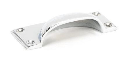 From the Anvil Polished Chrome Hammered Art Deco Drawer Pull - Image 3