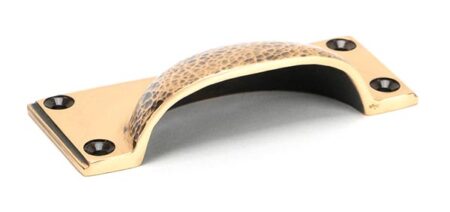 From the Anvil Polished Bronze Hammered Art Deco Drawer Pull - Image 3