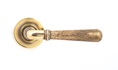 From the Anvil Aged Brass Hammered Newbury Lever on Rose Set (Plain) - Image 3