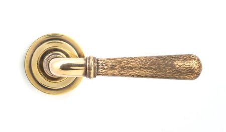 From the Anvil Aged Brass Hammered Newbury Lever on Rose Set (Art Deco) - Image 3