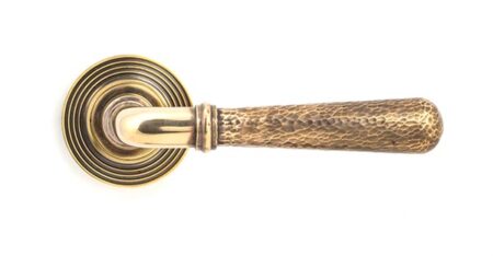 From the Anvil Aged Brass Hammered Newbury Lever on Rose Set (Beehive) - Image 3