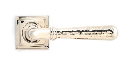 From the Anvil Polished Nickel Hammered Newbury Lever on Rose Set (Square) - Image 3