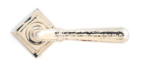 From the Anvil Polished Nickel Hammered Newbury Lever on Rose Set (Square) - Image 4