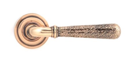 From the Anvil Polished Bronze Hammered Newbury Lever on Rose Set (Art Deco) - Image 3