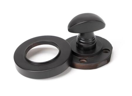 From the Anvil Aged Bronze Round Thumbturn Set (Plain) - Image 4