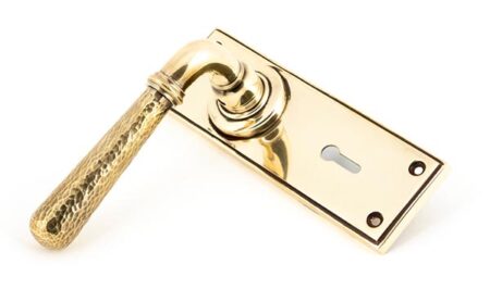 Aged Brass Hammered Newbury Lever Lock Set | 46209 - Image 3