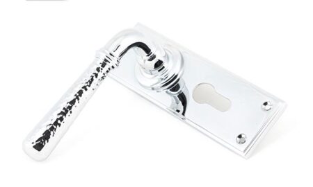 Polished Chrome Hammered Newbury Lever Euro Lock Set | 46216 - Image 3