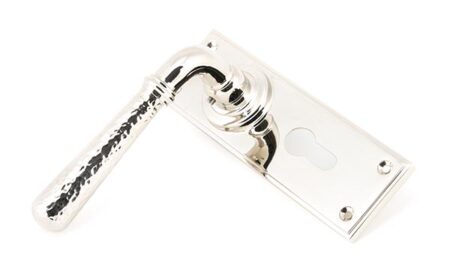 Polished Nickel Hammered Newbury Lever Euro Lock Set | 46220 - Image 3