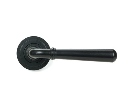 Matt Black Newbury Lever on Rose Set (Art Deco) | 46460 - Image 3