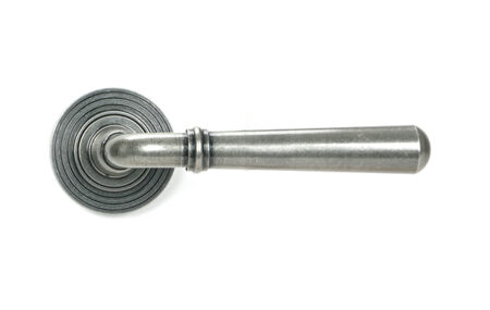 From the Anvil Pewter Newbury Lever on Rose Set (Beehive) - Pewter Patina - Image 3