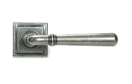 From the Anvil Pewter Newbury Lever on Rose Set (Square) - Pewter Patina - Image 3