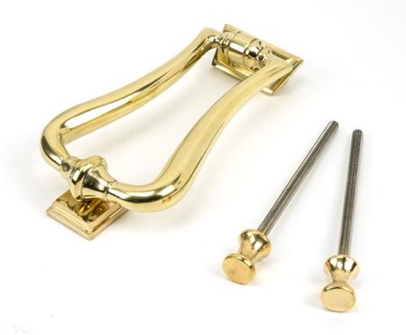 Polished Brass Slimline Art Deco Door Knocker | 46552 - Image 3