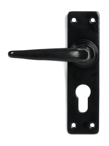 Black Smooth Lever Euro Lock Set | 46577 - Image 3