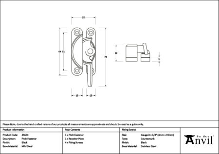 Black Fitch Fastener | 46604 - Image 2