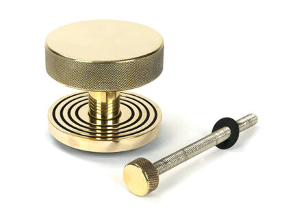 From the Anvil Aged Brass Brompton Centre Door Knob (Beehive) - Image 3