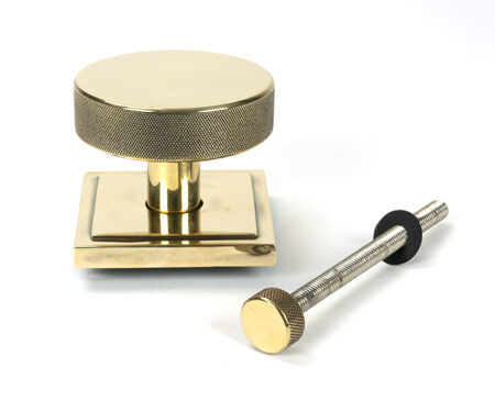 From the Anvil Aged Brass Brompton Centre Door Knob (Square) - Image 3