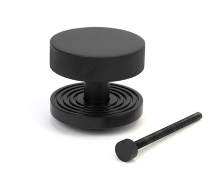 From the Anvil Matt Black Brompton Centre Door Knob (Beehive) - Image 3