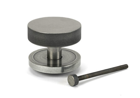 From the Anvil Pewter Brompton Centre Door Knob (Plain) - Pewter Patina - Image 3